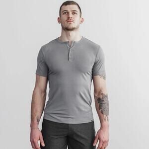 NWT NOBULL Men’s Lightweight Henley Tee Dark Gray Size XXXL